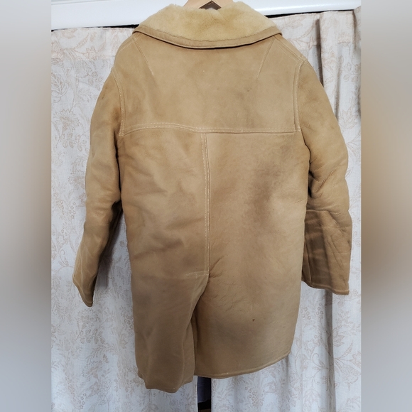 Vintage Abercrombie & Fitch 50s Shearling Leather Coat Sherpa size 38 - Picture 11 of 11